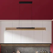 Näve Wilma LED viseča svetilka, les, dolžina 122 cm, možnost zatemnitve - Dnevna soba/jedilnica - Sodobni - svetel les, črna barva