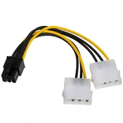 Akyga ADAPTER z kablom Molex (m)/PCI-E 6pin (ž) 15cm AK-CA-13