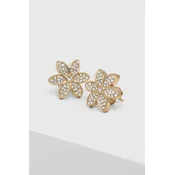 Guess Pozlačeni uhani s cirkoni White Lotus JUBE04145JWYGT/U