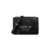 REPLAY Patchwork torba s preklopom i zlatnim logotipom