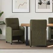 vidaXL Jedilni stoli s kolesi 2 pcs Vojaško zelena 57 x 67 x 95 cm