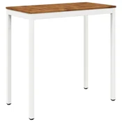 vidaXL Vrtni Bar Miza Naravna in bela 108,5 x 55 x 105 cm