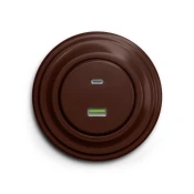 Kliklap - Retro USB uticnica A+C sa braon okvirom