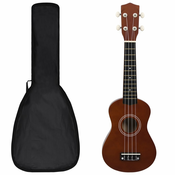 Vidaxl Otroški ukulele soprano s torbo temen les 21