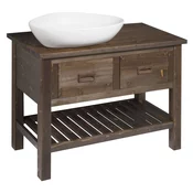 BRAND Vanity Unit 100x73x50cm, obarvana smreka - Rjava - 100x73x50 cm - Sapho - BRAND - 24 - Masivni les - 1000 - 730 - 500 - 14