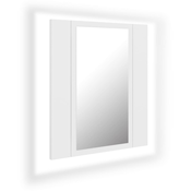 MAISON CHIC LED Kopalniška omarica - Kopalniški kabinet z ogledalom bela 40x12x45 cm akril, (21794511)