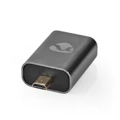 Nedis Adapter HDMI | HDMI moški / HDMI mikro priključek | HDMI ženski / HDMI izhod | Pozlačeno | Naravnost | Aluminij | Siva s kovino | 1 kos | Karton s pokritim okencem