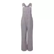 PIECES Hlače z naramnicami PCAllo rdeče vijolična/bela