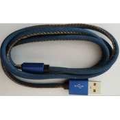 CC-USB2J-AMLM-1M-BL Gembird Premium jeans (denim) 8-pin cable with metal connectors, 1m, blue