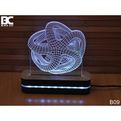 Black Cut 3D Lampa 3D Zvezda RGB