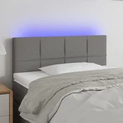 Vidaxl vidaXL Vzglavje postelje z LED diodo temno sivo 100x5x78/88 cm blago