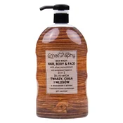 Gel za prhanje, šampon in gel za obraz za moške 3v1 Sandalovina Nega telesa Naturaphy 1000ml 30126