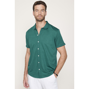 TUDORS Muška košulja kratkih rukava, Slim Fit, Zelena