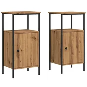 Vidaxl Nočna omarica 2 kosa artisan hrast 41x31x80 cm inženirski les