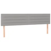 Vidaxl Posteljno vzglavje svetlo siva 200x5x78/88 cm blago