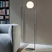 FLOS IC F2 Stojna svetilka krom O 30 cm - Dnevna soba/jedilnica - Dizajn - opalen bel, krom - Kovina