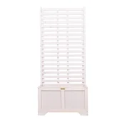 shumee Starinski cvetlični lonček Pergola 80 x 42 x 180 cm - Lesen cvetlični lonček z lestvijo za balkon, teraso, vrt, 120 l - Lesena pergola za vzpenjavke - Ločevalnik prostora, bel