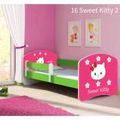 Djecji krevet ACMA s motivom, bocna zelena 180x80 cm 16 Sweet Kitty 2