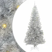 Vidaxl Božično drevo med 300 LED z stojalom srebrna 240 cm PET