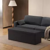 Songmics Shranjevalna otomanska klop 38x110x38 cm črna