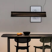 FARO BARCELONA Ludovico Površinsko LED viseče svetilo, 115 cm, črno - Dnevna soba/jedilnica - Sodobni - črna - Tkanine/tekstil
