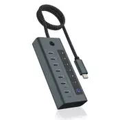 ICY BOX IB-HUB1457-C31 7-Port USB Type-C Hub 3.2 Gen 2, blue-grey