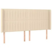 Vidaxl Vzglavje z ušesi krem 183x16x118/128 cm blago