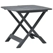 Vidaxl Zložljiva vrtna miza antracitna 79x72x70 cm plastika