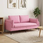vidaXL Kavč za 2 osebi Roza 188 x 81 x 89 cm Blago