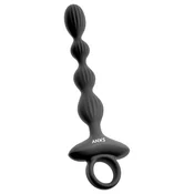 Anos - Dvostruki analni vibrator s kuglicama (crni)