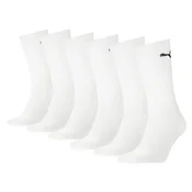 Puma Unisex Crew Shirt Socks 6 pack, White, Size 35-38, Clothing