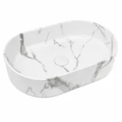 Ovalni umivalnik za pult 50x30 cm Marmor -