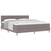 Vidaxl Postelja z vzmetnico z blazino Taupe 180 x 200 cm blago