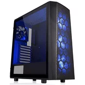 Thermaltake Midi-Tower Kućište za računala Thermaltake Versa J24 Tempered Glass RGB Crna 3 predinstalirana LED ventilatora, 1 predinstaliran