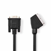 Nedis Kabel SCART | SCART moški | VGA ženski | Ponikljano | 480p | 2,00 m | Okrogla | PVC | Črna | Oznaka