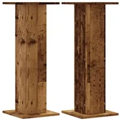 Vidaxl Stojalo za rastline 2 kosa starinski les 30x30x80 cm inž. les