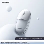 AUSDOM Bežicni miš, 2.4GHz, Bluetooth, Beli