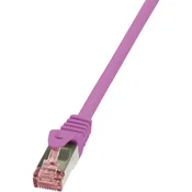 LogiLink RJ45 mrežni kabel CAT 6A S/FTP [1x RJ45 utikač - 1x RJ45 utikač] 5 m ružičasti nezapaljivi