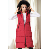 Z9741 DEWBERRY WOMENS VEST-BURGUNDY