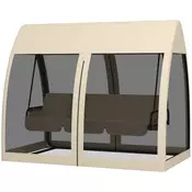 Homestar Vrtna gugalnica za 3 osebe s senčnikom in mrežo proti komarjem 240x140x197 cm rjava