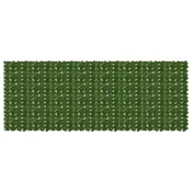 Vidaxl Ograja za balkon z listi Zelena 400 x 150 cm