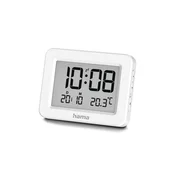 Hama Kos, digitalna budilka z datumom in temperaturo, bela
