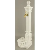 Casa Padrino Art Nouveau garden water column white/gold 33 x 29 x H. 83 cm - Nostalgic aluminum water pump with brass faucet - Baroque & Art Nouveau garden accessories