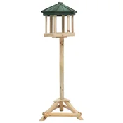 Vidaxl Stoječa hranilnica za ptice trden les jelke 33x110 cm