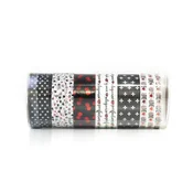 Komplet washi trakov 6 x 2.5 m - črna