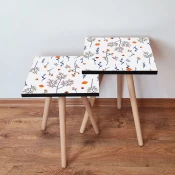 Hanah Home 2SHP172 Pomocni stocic, 2 komada, Beli