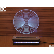 Black Cut 3D Lampa Crna rupa Bela