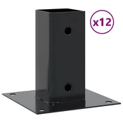 Vidaxl Podstavki za stebre Kvadratni 12 kosov Antracit 71x71 mm