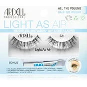Ardell Light As Air 521 odtenek Black darilni set umetne trepalnice Light As Air 1 kosr + lepilo za trepalnice Duo 1g