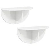 Vidaxl Stenska polica 2 szt. Visok sijaj bela 48 x 24 x 24 cm